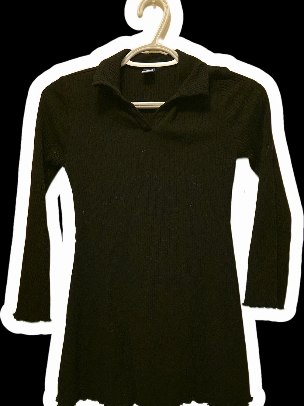 Old Navy Black Long-Sleeve Polo Tunic Dress